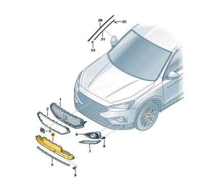 Решітка радіатора сітка решітка середня seat tarraco фото №1