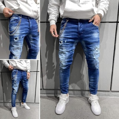 BLACK ISLAND r.31 jeansy Ripped przetarcia spodnie