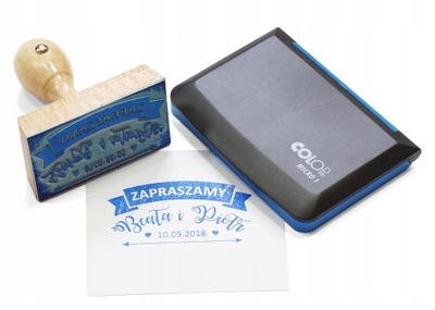 Stempel ręczny 70x50mm pieczątka z Twoim LOGO decoupage poduszka tuszująca