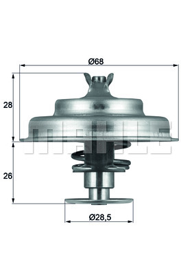 TERMOSTATY AUTOMOBILINIAI MAHLE TX 75 80D 