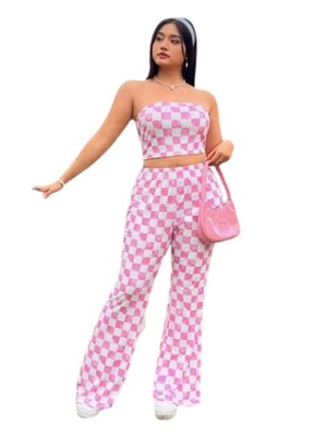 SHEIN KOMPLET DAMSKI RÓŻOWY WZÓR PLUS SIZE 48 ŁWL