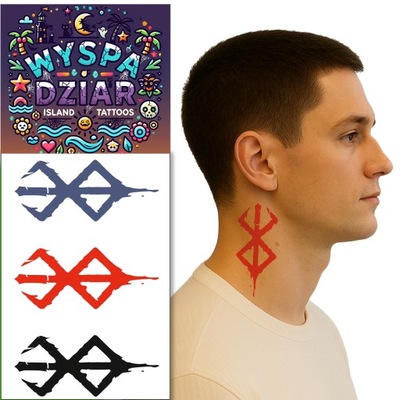 TATUAŻE DO CHARAKTERYZACJI BERSERK ANIME COSPLAY NA HALLOWEEN