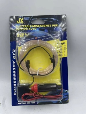 ŚWIATŁOWÓD LED BURSZTYNOWY DO SAMOCHODU 3M 24V