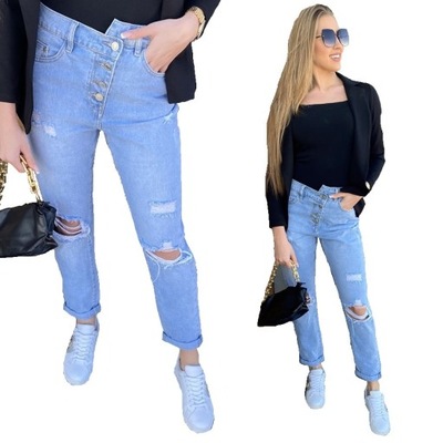 SPODNIE JEANS Miss Boyfriend dziury 9085/M