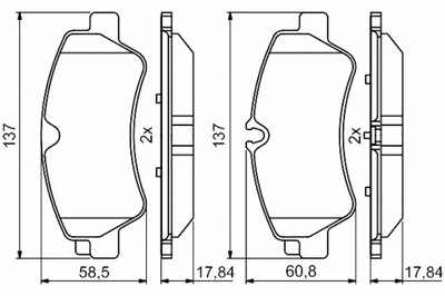 Bosch тормозные колодки тормозные задняя mercedes 123 w123 ford tourneo custom v362 фото №1