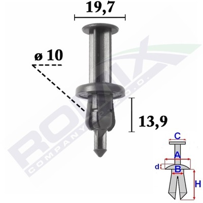 ШТИФТ ДЮБЕЛЬ БАМПЕРА 10MM HONDA ODYSSEY X5SZT