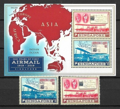 Singapur 2621-22 + bl 254 - lot Australia - Londyn