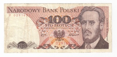 Banknot 100 zł 1975, seria P, st. 3