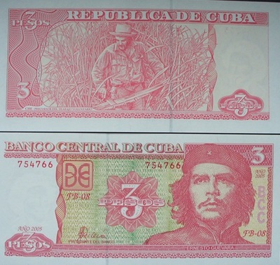 Banknot 3 pesos 2005 ( Kuba )