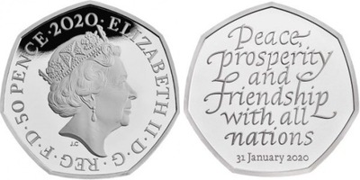 Anglia 2020 50 PENCE.#1037.BREXIT____7535