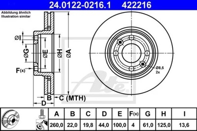 24.0122-0216.1 DISCO HAM.PRZOD RENAULT CLIO 3 05-  