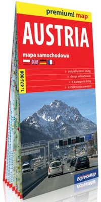 Austria mapa samochodowa w kartonowej oprawie; 1:475 000