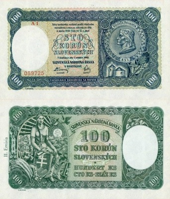 # SŁOWACJA - 100 KORON - 1940 - P-11 - UNC