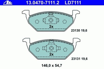 ZAPATAS DE FRENADO PARTE DELANTERA VW GOLF IV 97-, SKODA FABIA 99-  