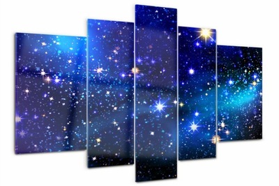 Obraz akryl tryptyk do salonu Gwieździste niebo