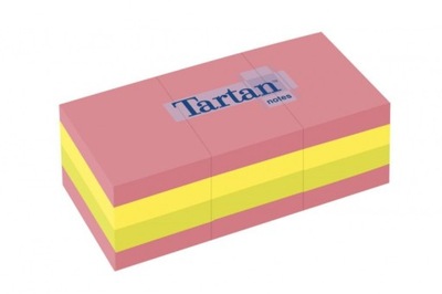 Karteczki Tartan Neonowe 38 x 51 mm 12 bloczków