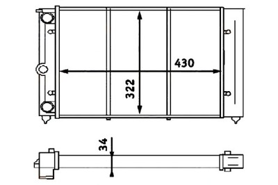 HELLA РАДИАТОР VW GOLF 2 PASSAT 1,3 HELLA