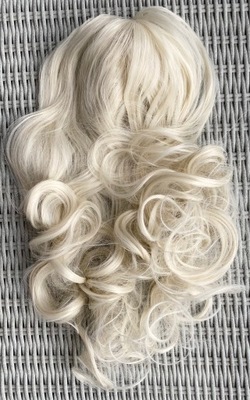 Włosy doczepiane, jasny blond platyna klamra 57 cm