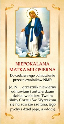 Zakładka obrazek Niewolnika Maryi akt oddania NMP