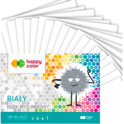 Blok rysunkowy bały Happy Color Premium 100g 20ark