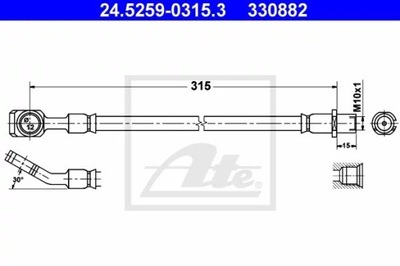 ATE 24.5259-0315.3 ПАТРУБОК ТОРМОЗНОЙ ГИБКИЙ