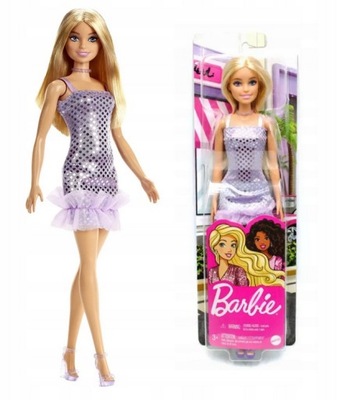 Lalka Mattel: BARBIE Sukienka Fioletowa HJR93 30 cm