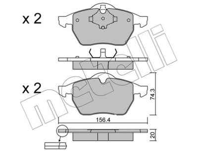 METELLI 22-0181-2 КОМПЛЕКТ КОЛОДОК ТОРМОЗНЫХ, HAMU