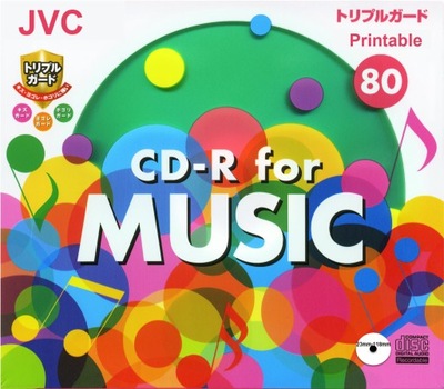 JVC CD-R Audio Music Printable Taiyo Yuden Cyjanina Japan 1szt slim case CD