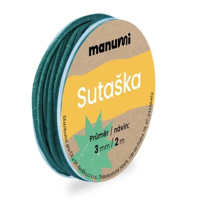 Manumi Sutaška 3mm/2m szmaragd - 5 szt. - 5 szt