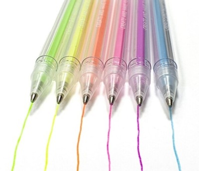 Długopisy żelowe pastelowe 6 kolorów KIDEA