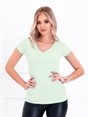 T-shirt damski basic 100% bawełna 002SLR limonkowy S