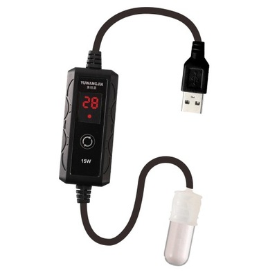 Podgrzewacz do akwarium, podgrzewacz wody w akwarium USB, termostat zatapialny 15W