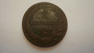 Moneta 1/2 krajcara Austria 1782 S