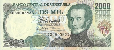 Wenezuela - 2000 Bolivares - 1998 - P77b - St.1