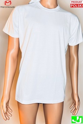 T-shirt Marcinkowski 164 S biała koszulka 100% CO