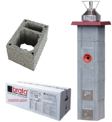 BRATA SYSTEM KOMINOWY TURBO Z WENTYLACJĄ 8m 140mm