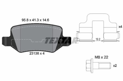 PADS BRAKE DB REAR W168 A-KLASA/W414 PATRZ KATALOG 2313803  