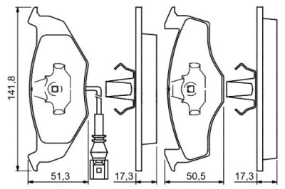 Bosch тормозные колодки тормозные vw передок  polo 01- с датчик фото №1