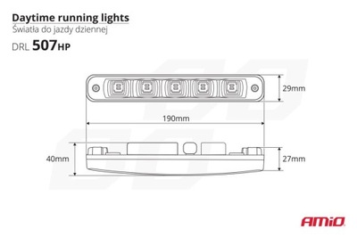 Світло do рух dziennej drl 507hp фото №1