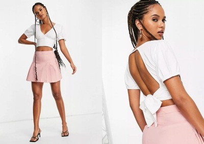 MISSGUIDED KLASYCZNY TOP Z WIĄZANIEM L