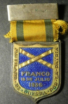 Hiszpanski medal MUTILADO DE GUERRA POR LA PATRIA Medal dla okaleczonych