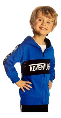 Modna bluza na suwak kaptur ADVENTURE *98-104