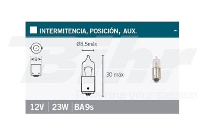 V PARTS (VICMA) ЛАМПОЧКА 23W 12 V БЕЛАЯ (BA9S) (L782)