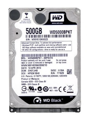 Superwydajny DYSK WD BLACK laptopowy 500GB HDD 2,5