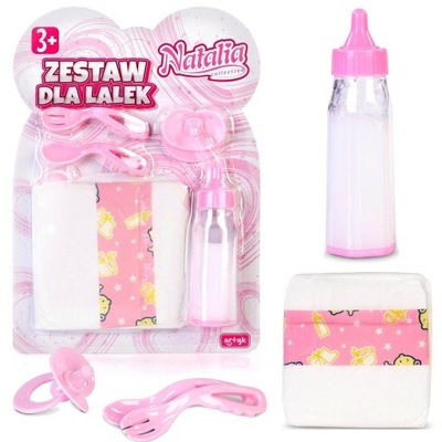 ZESTAW DLA LALEK PIELUSZKA BUTELKA SMOCZEK NATALIA
