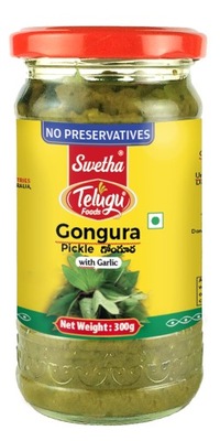 Marynowana gongura w oleju z czosnkiem Telugu Foods 300g