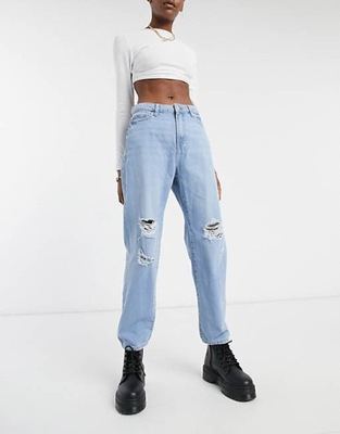 ASOS_NOISY MAY SPODNIE JEANS PRZETARCIA R.32