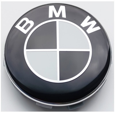 BMW EMBLEMA INSIGNIA LOGOTIPO RUEDA LLANTA 68MM CZARNY-CHROM  