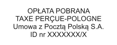 Pieczątka opłata pobrana umowa poczta polska