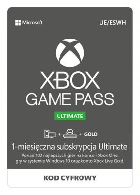 Subskrypcja XBOX GAME PASS ULTIMATE 1 MIESIĄC + EA PLAY + GOLD + CORE | KOD